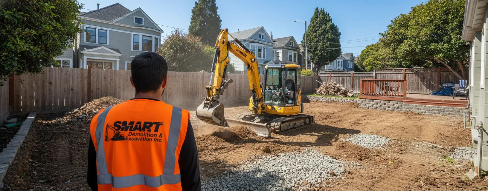 Portada de excavación - maquinaria preparando terreno